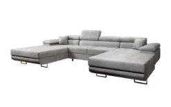 Designer Sofa Calvera U mit Schlaf- und Klappfunktion in Samt