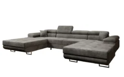 Designer Sofa Calvera U mit Schlaf- und Klappfunktion in Cord