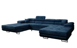 Designer Sofa Calvera U mit Schlaf- und Klappfunktion in Cord