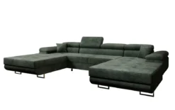 Designer Sofa Calvera U mit Schlaf- und Klappfunktion in Cord