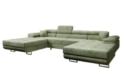 Designer Sofa Calvera U mit Schlaf- und Klappfunktion in Cord