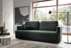 Designer Sofa Celiné Bouclé mit Schlaffunktion und Stauraum
