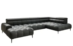 Designer Sofa Ceora U mit elektrischer Schlaffunktion und verstellbarerer Rückenlehne in Echtleder