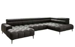 Designer Sofa Ceora U mit elektrischer Schlaffunktion und verstellbarerer Rückenlehne in Echtleder