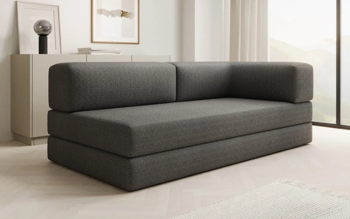 Designer Sofa/Chaise Longue Lazy in Bouclé