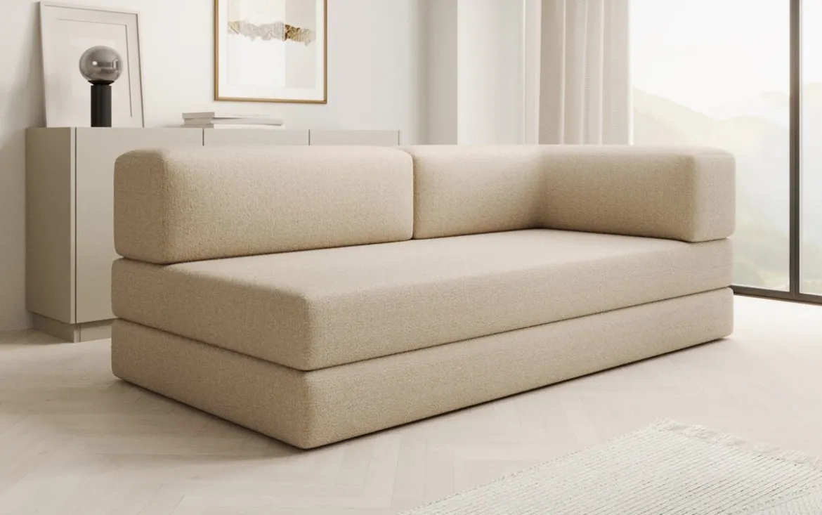 Designer Sofa/Chaise Longue Lazy in Bouclé