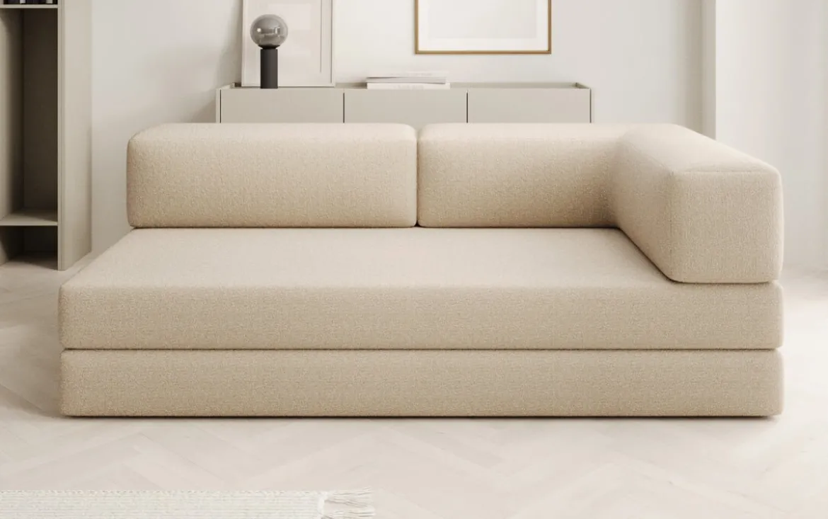 Designer Sofa/Chaise Longue Lazy in Bouclé