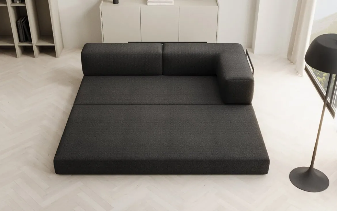 Designer Sofa/Chaise Longue Lazy in Bouclé