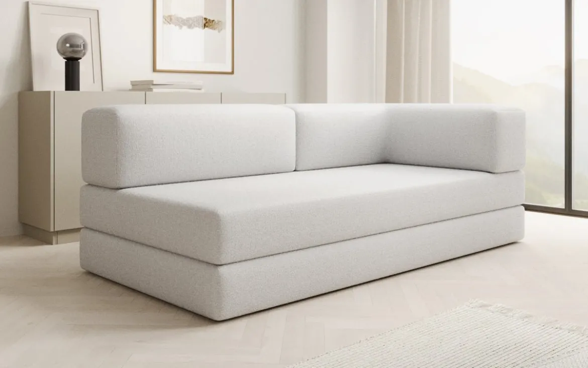 Designer Sofa/Chaise Longue Lazy in Bouclé