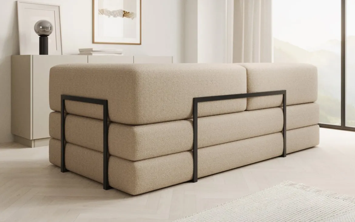 Designer Sofa/Chaise Longue Lazy in Bouclé