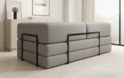 Designer Sofa/Chaise Longue Lazy in Bouclé