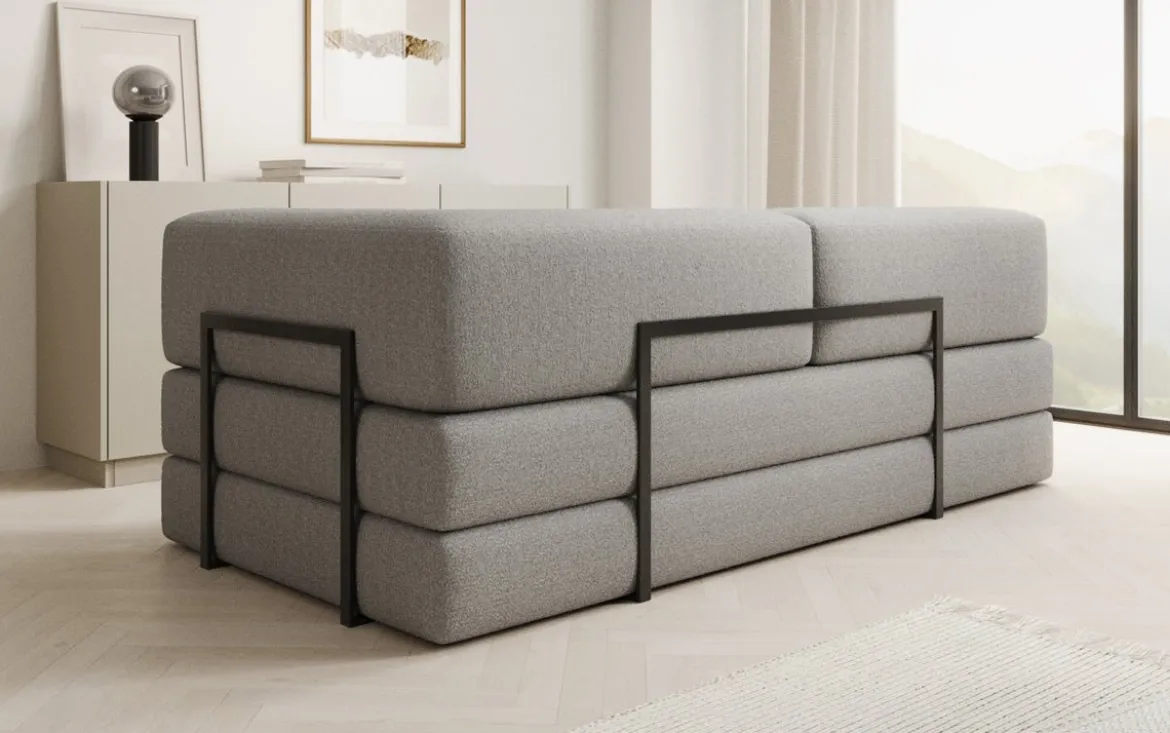 Designer Sofa/Chaise Longue Lazy in Bouclé