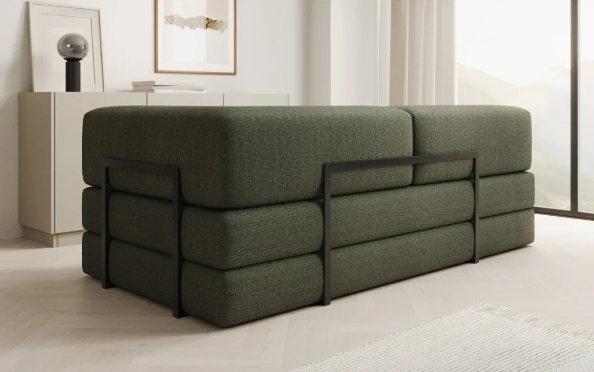 Designer Sofa/Chaise Longue Lazy in Bouclé