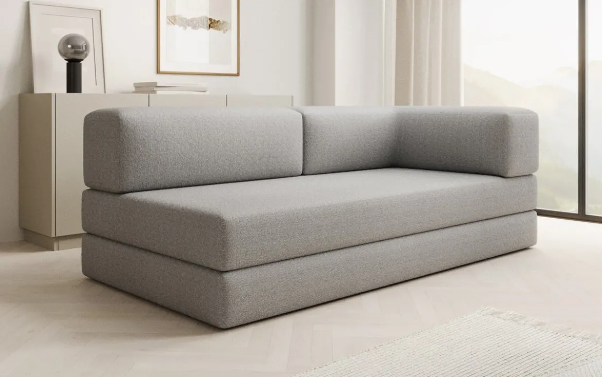 Designer Sofa/Chaise Longue Lazy in Bouclé