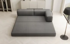 Designer Sofa/Chaise Longue Lazy in Bouclé