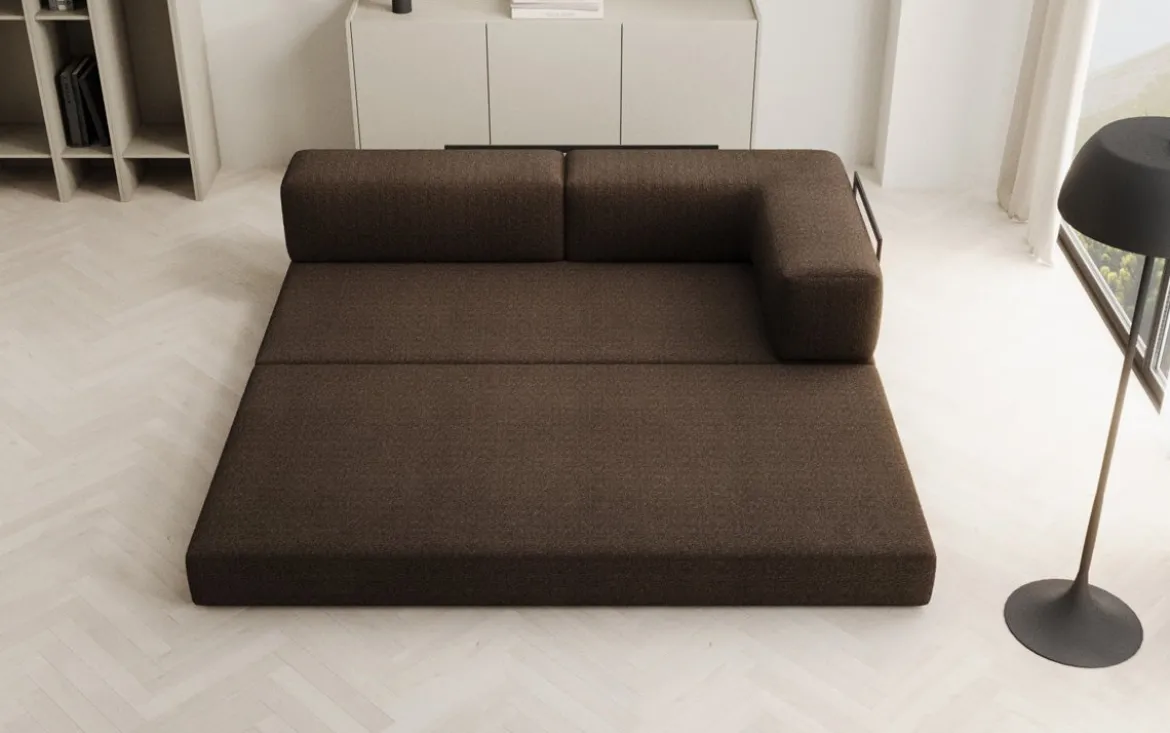 Designer Sofa/Chaise Longue Lazy in Bouclé