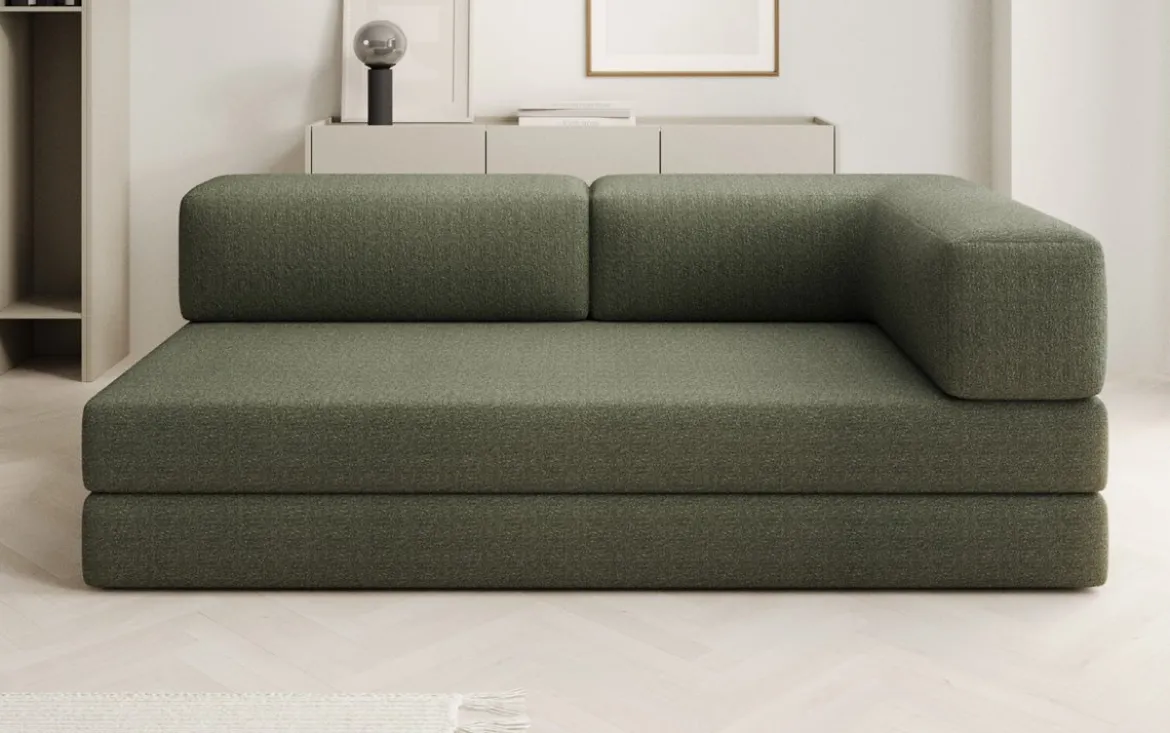 Designer Sofa/Chaise Longue Lazy in Bouclé