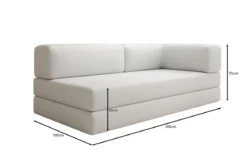 Designer Sofa/Chaise Longue Lazy in Bouclé