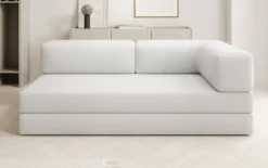 Designer Sofa/Chaise Longue Lazy in Bouclé