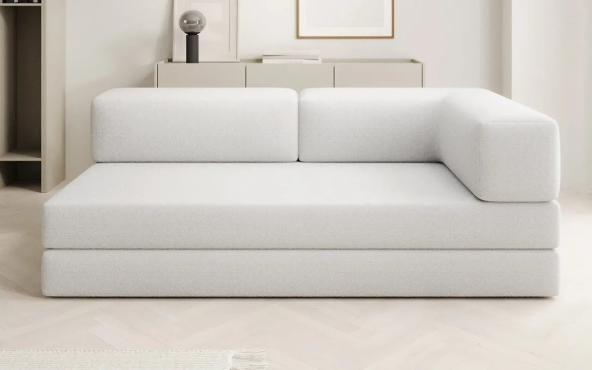 Designer Sofa/Chaise Longue Lazy in Bouclé