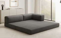 Designer Sofa/Chaise Longue Lazy in Bouclé