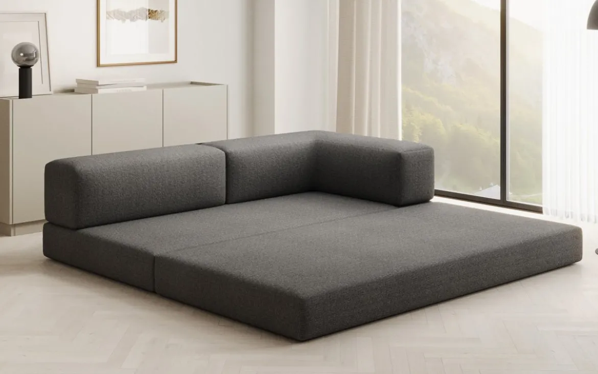 Designer Sofa/Chaise Longue Lazy in Bouclé