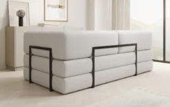 Designer Sofa/Chaise Longue Lazy in Bouclé