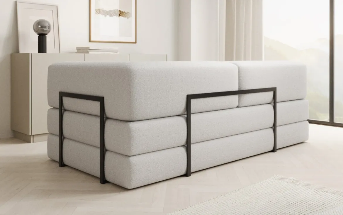 Designer Sofa/Chaise Longue Lazy in Bouclé