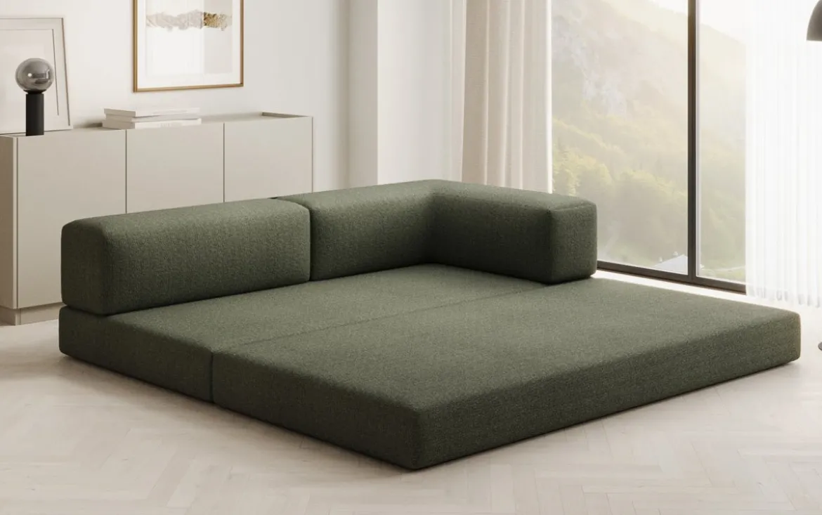 Designer Sofa/Chaise Longue Lazy in Bouclé