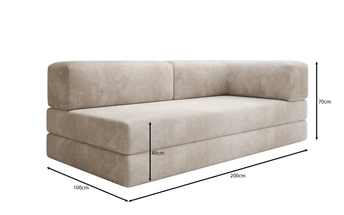 Designer Sofa/Chaise Longue Lazy in Cord