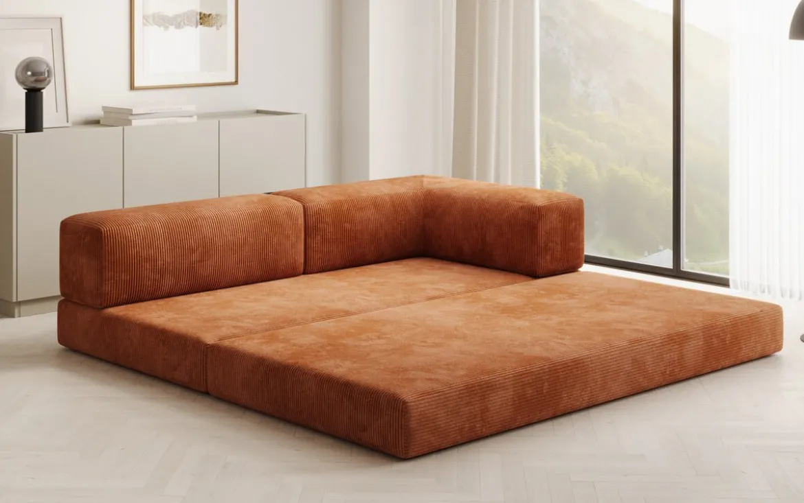 Designer Sofa/Chaise Longue Lazy in Cord