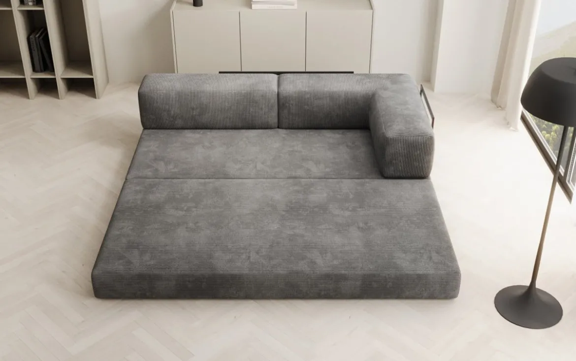 Designer Sofa/Chaise Longue Lazy in Cord