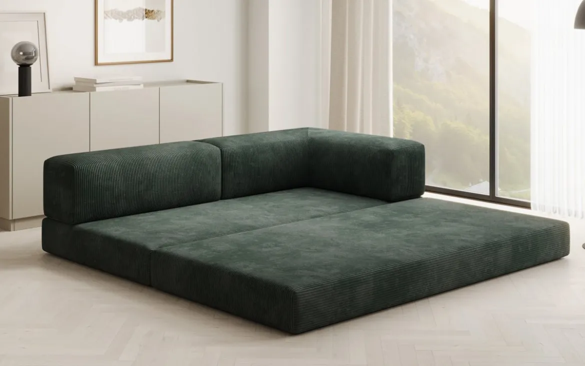 Designer Sofa/Chaise Longue Lazy in Cord