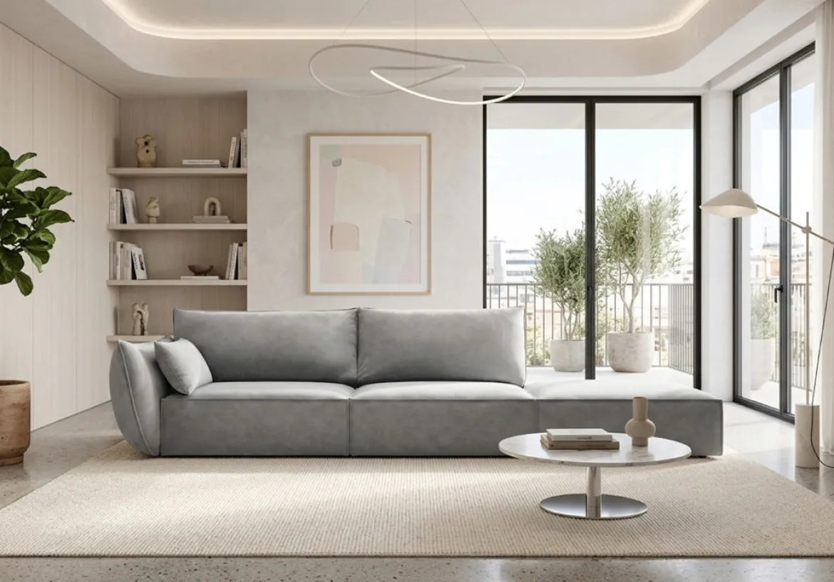 Designer Sofa Chaise Longue Nuvola in Samt