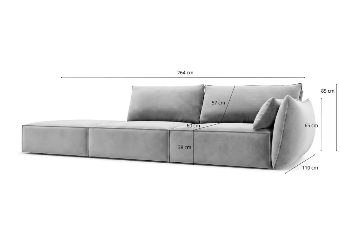 Designer Sofa Chaise Longue Nuvola in Samt