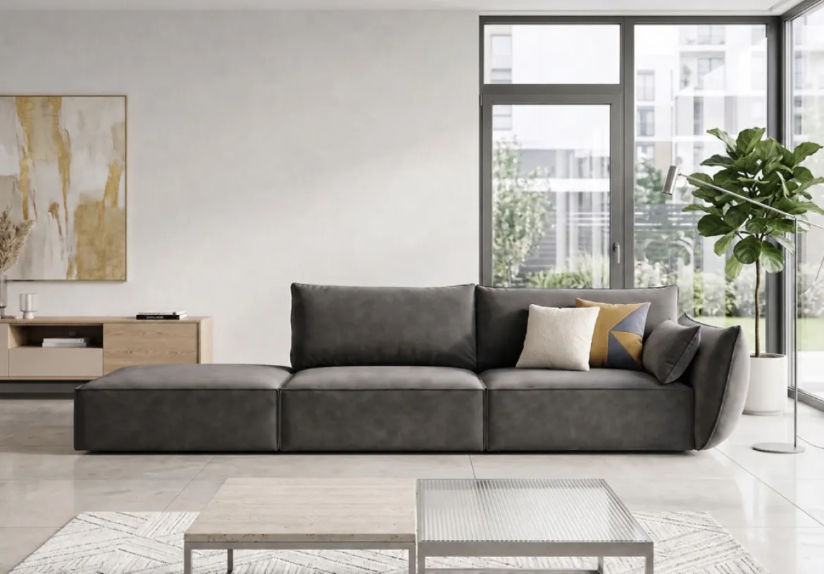 Designer Sofa Chaise Longue Nuvola in Samt