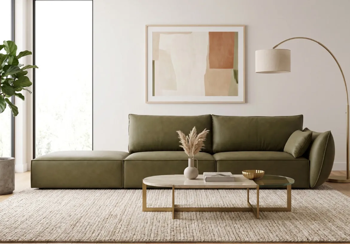 Designer Sofa Chaise Longue Nuvola in Samt