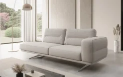 Designer Sofa-Chaiselongue Torino in Bouclé