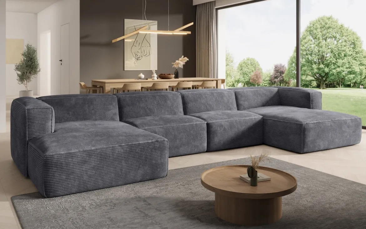 Designer Sofa Comfy U in Cord