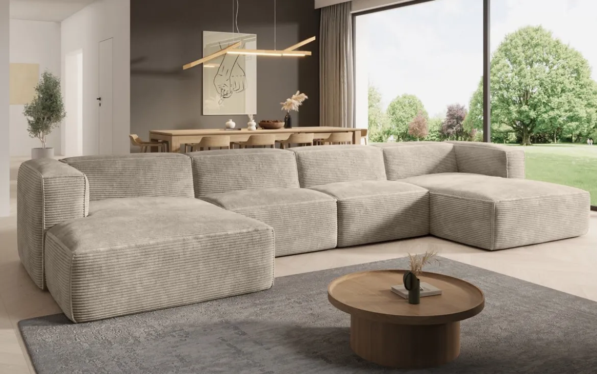 Designer Sofa Comfy U in Cord