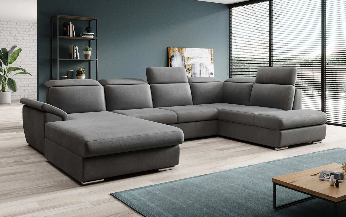Designer Sofa Emiliano mit Schlaf- und Klappfunktion
