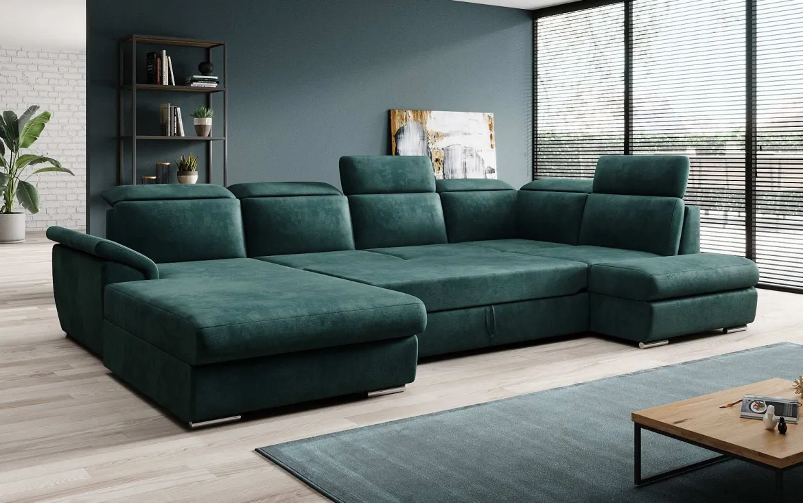 Designer Sofa Emiliano mit Schlaf- und Klappfunktion