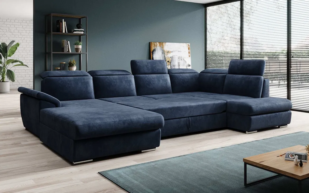 Designer Sofa Emiliano mit Schlaf- und Klappfunktion