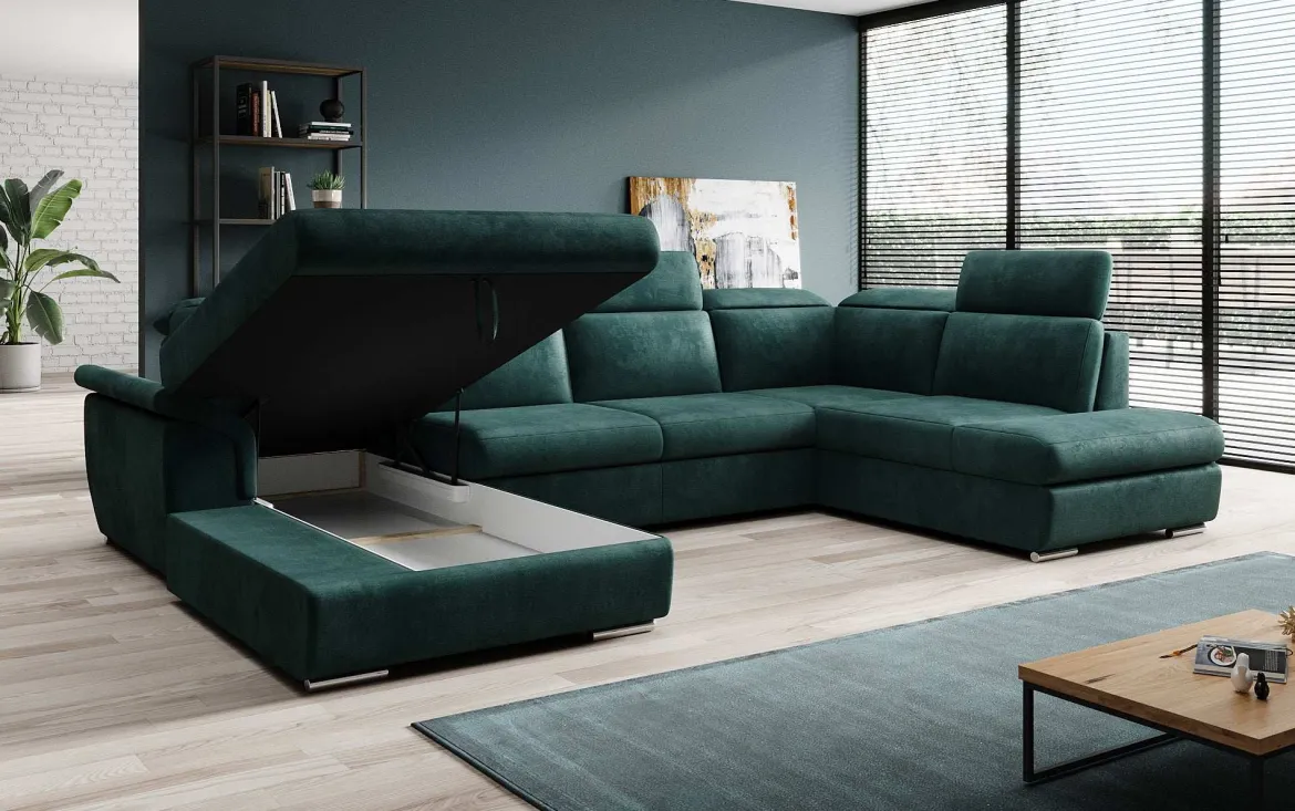 Designer Sofa Emiliano mit Schlaf- und Klappfunktion