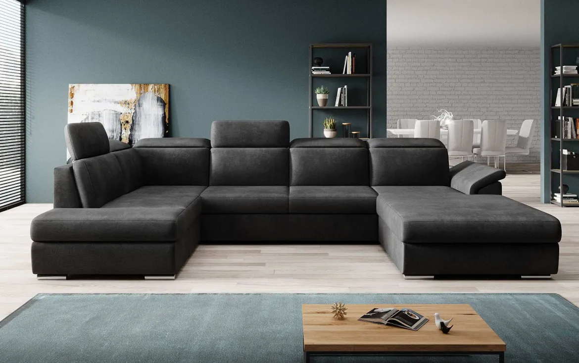 Designer Sofa Emiliano mit Schlaf- und Klappfunktion