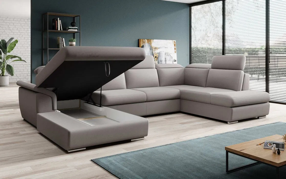 Designer Sofa Emiliano mit Schlaf- und Klappfunktion