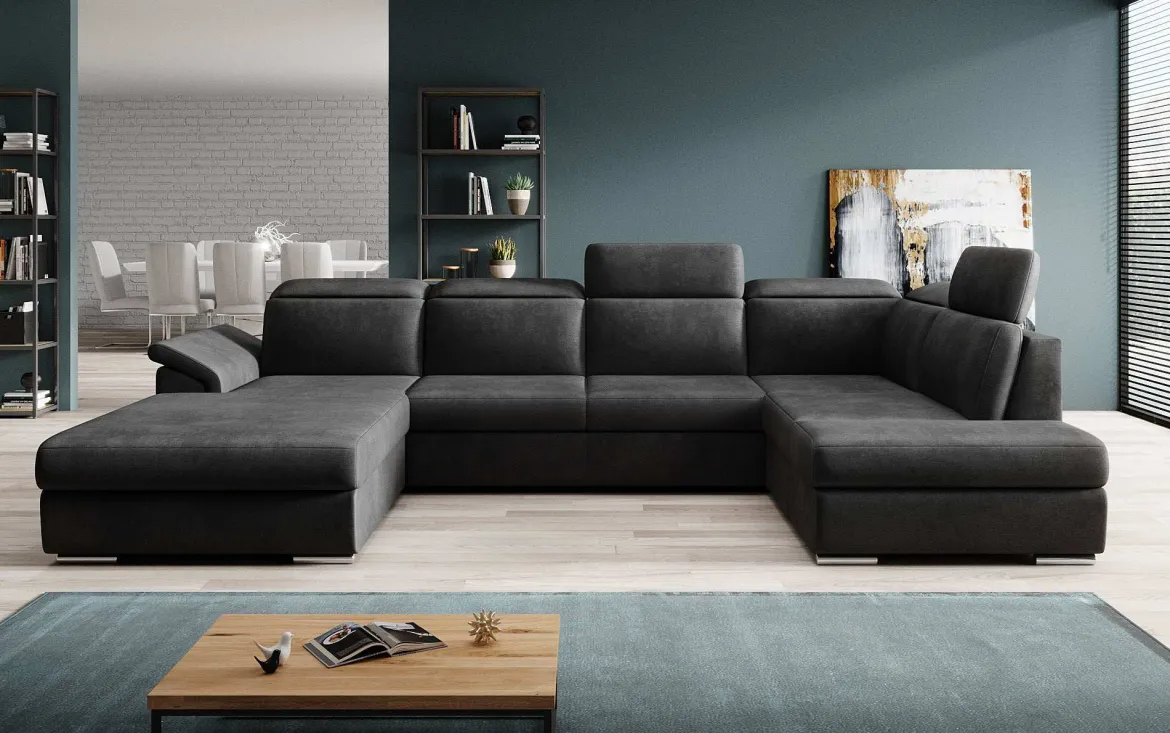 Designer Sofa Emiliano mit Schlaf- und Klappfunktion
