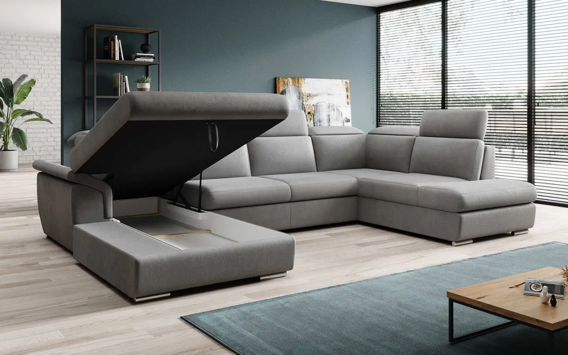 Designer Sofa Emiliano mit Schlaf- und Klappfunktion