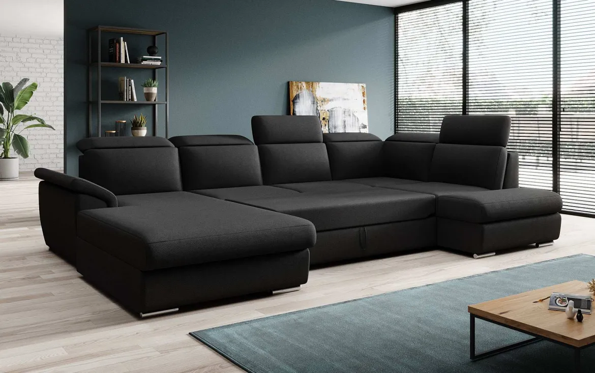 Designer Sofa Emiliano mit Schlaf- und Klappfunktion