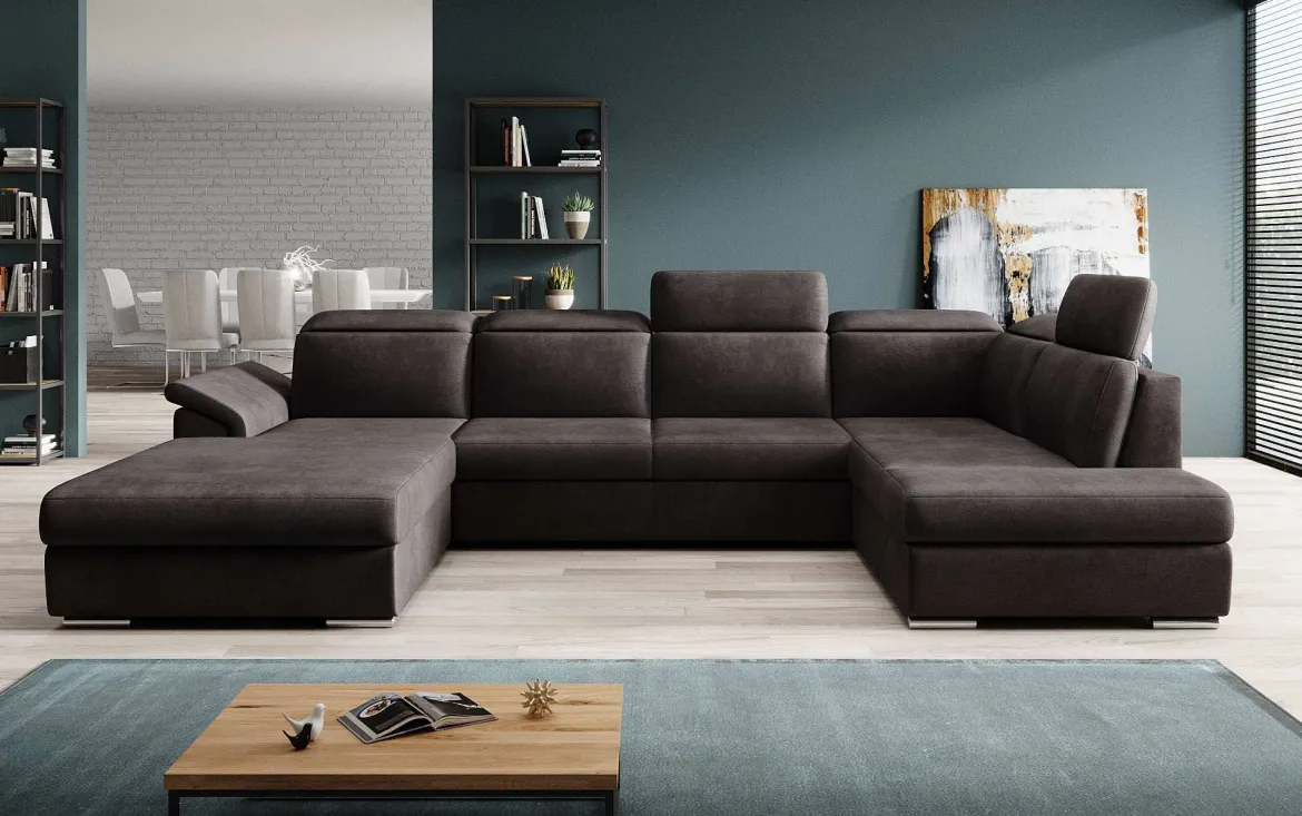 Designer Sofa Emiliano mit Schlaf- und Klappfunktion